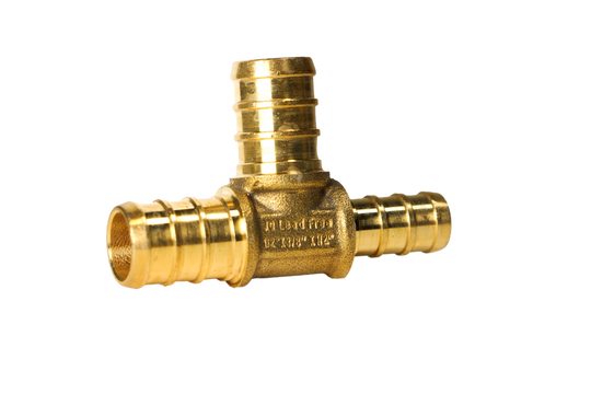 1/2 Inch x 3/8 Inch x 1/2 Inch PEX-B Barb Crimp Reducing Tee