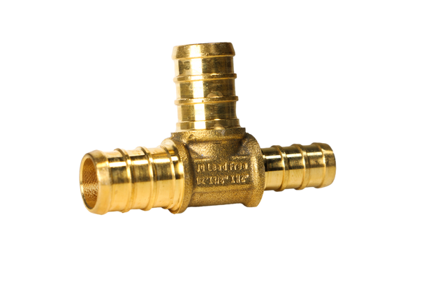 1/2 Inch x 3/8 Inch x 1/2 Inch PEX-B Barb Crimp Reducing Tee