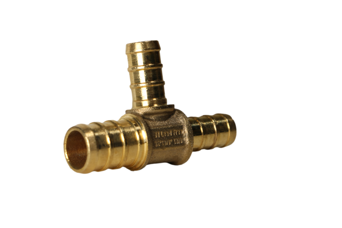 1/2 Inch x 3/8 Inch x 3/8 Inch PEX-B Barb Crimp Reducing Tee