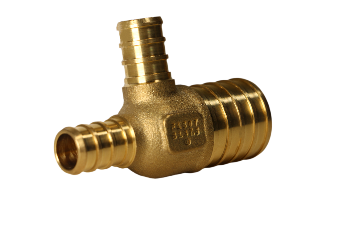 1 Inch x 1/2 Inch x 1/2 Inch PEX-B Barb Crimp Reducing Tee