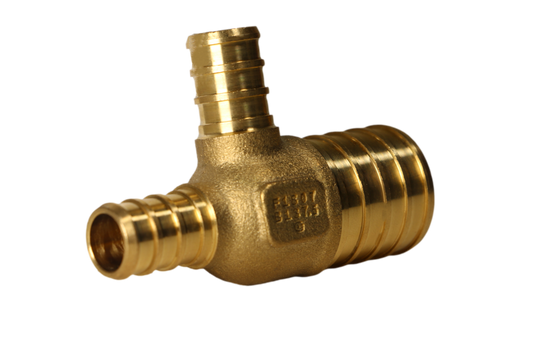 1 Inch x 1/2 Inch x 1/2 Inch PEX-B Barb Crimp Reducing Tee