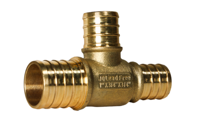  Measuring Barb Crimp Pex 3/8" x 3/8" x 1/2"  Reducing Tee Specifically 