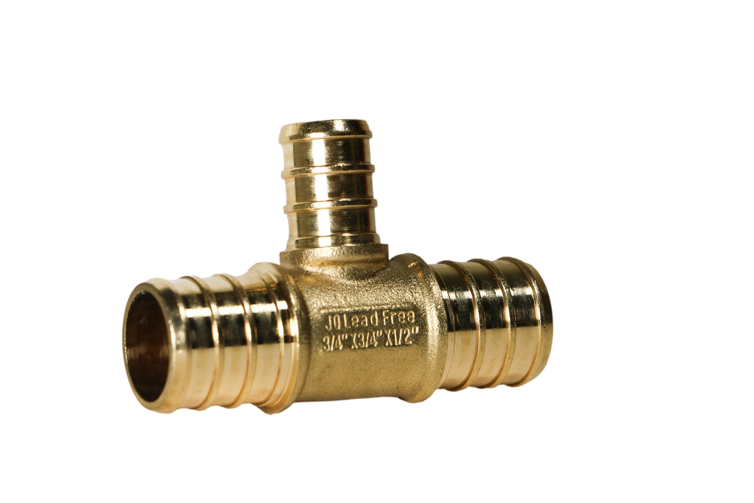 3/4 Inch x 3/4 Inch x 1/2 Inch PEX-B Barb Crimp Reducing Tee