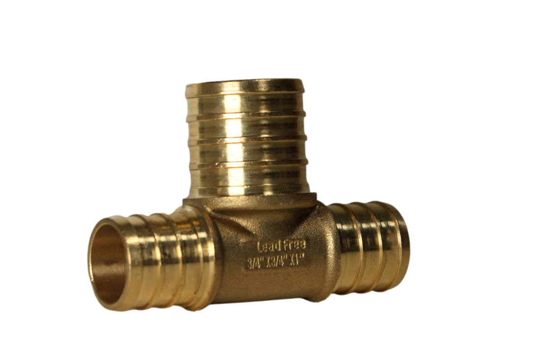 3/4 Inch x 3/4 Inch x 1 Inch PEX-B Barb Crimp Reducing Tee