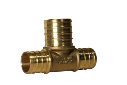  Measuring Barb Crimp Pex 3/8" x 3/8" x 1/2"  Reducing Tee Specifically 