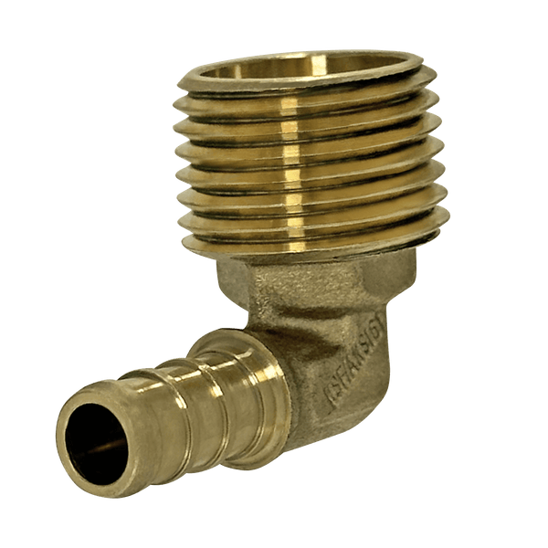 3/8 inch PEX-B Barb x 1/2 inch MNPT Elbow