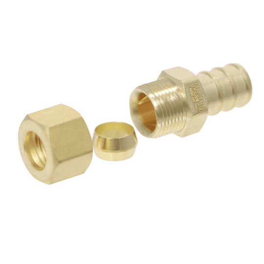 1/2 Inch PEX-B Barb x 3/8 Inch OD Compression Transition Straight Adapter