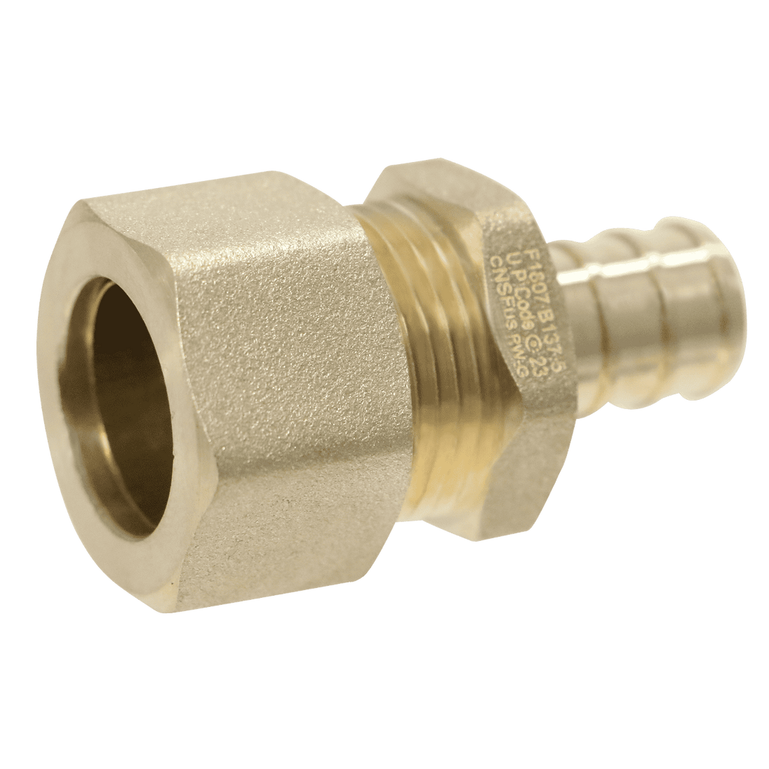 1/2 Inch PEX-B Barb x 5/8 Inch OD Compression Transition Straight Adapter