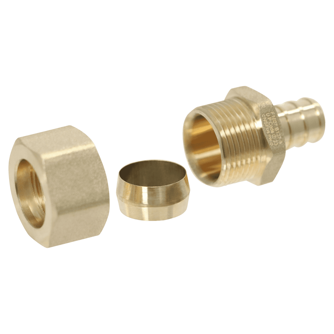 1/2 Inch PEX-B Barb x 5/8 Inch OD Compression Transition Straight Adapter