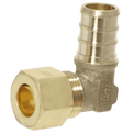 1/2 Inch PEX-B Barb x 3/8 Inch OD Compression Transition Elbow Adapter