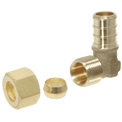 1/2 Inch PEX-B Barb x 3/8 Inch OD Compression Transition Elbow Adapter