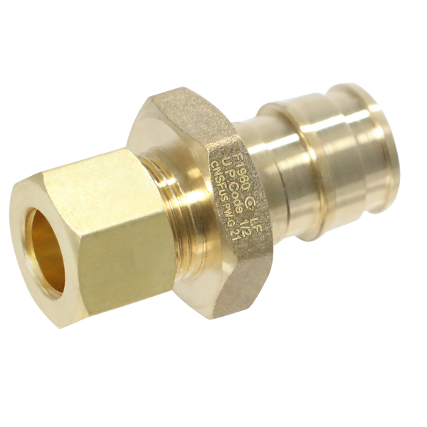 Pex-A Expansion 1/2 Inch x 3/8 Inch OD Straight Expansion Straight Transition Adapter