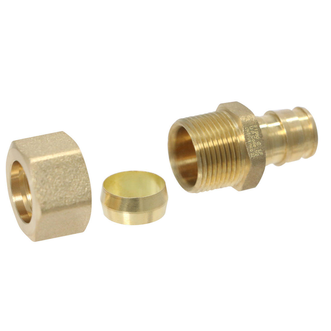 Pex-A Expansion 1/2 Inch x 5/8 Inch OD Straight Expansion Straight Transition Adapter