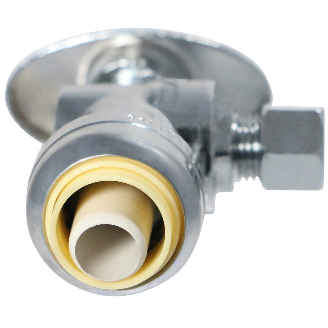 Push-to-Connect 1/2 x 1/4 inch Compression Angle Stop Valve