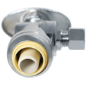 Push-to-Connect 1/2 x 1/4 inch Compression Angle Stop Valve