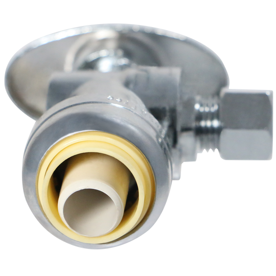 Push-to-Connect 1/2 x 1/4 inch Compression Angle Stop Valve