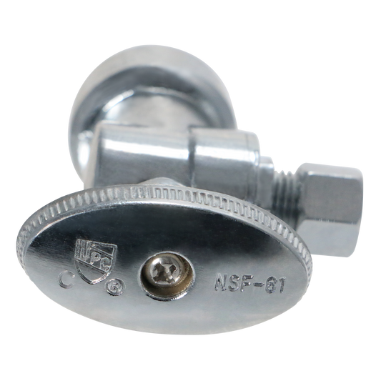Push-to-Connect 1/2 x 1/4 inch Compression Angle Stop Valve