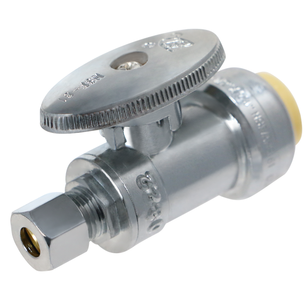 OD Compression Push-to-Connect 1/4 Inch x 1/2 Inch Straight Stop Valve