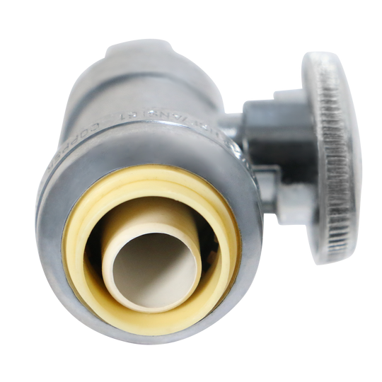 OD Compression Push-to-Connect 1/4 Inch x 1/2 Inch Straight Stop Valve
