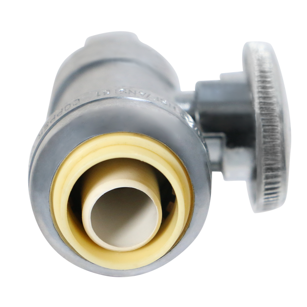 OD Compression Push-to-Connect 1/4 Inch x 1/2 Inch Straight Stop Valve