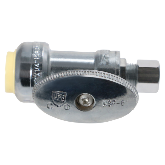 OD Compression Push-to-Connect 1/4 Inch x 1/2 Inch Straight Stop Valve