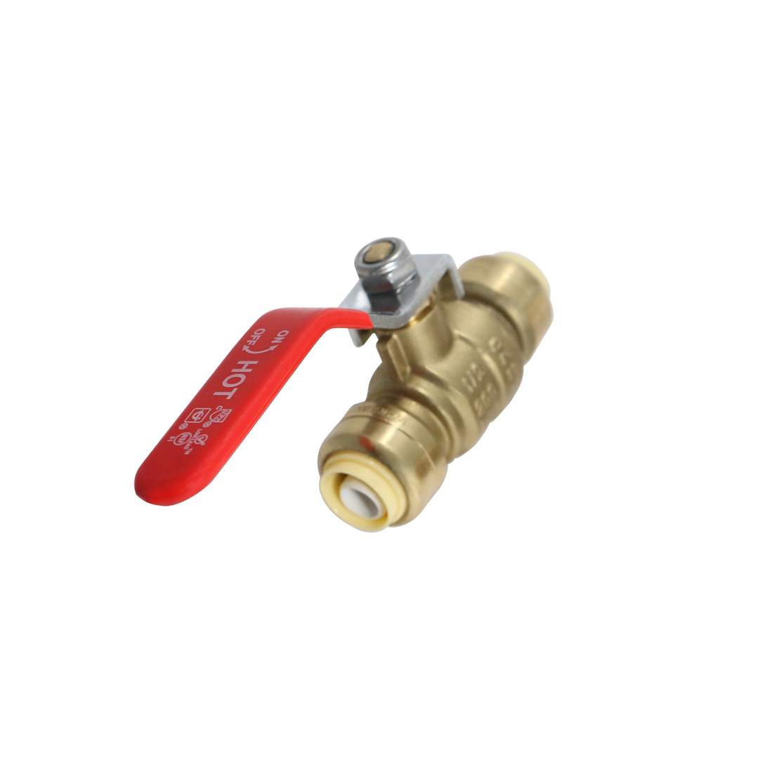 1/2 inch Push-to-Connect Ball Valve, Red (Hot)