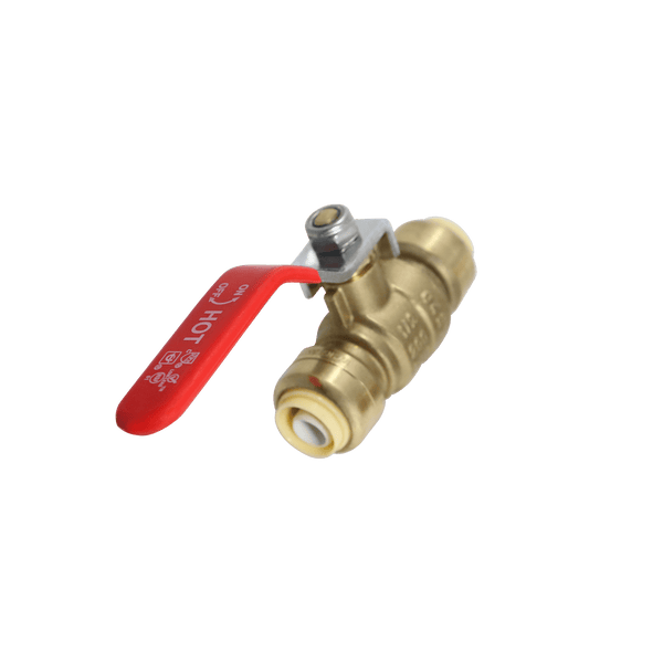 1/2 inch Push-to-Connect Ball Valve, Red (Hot)