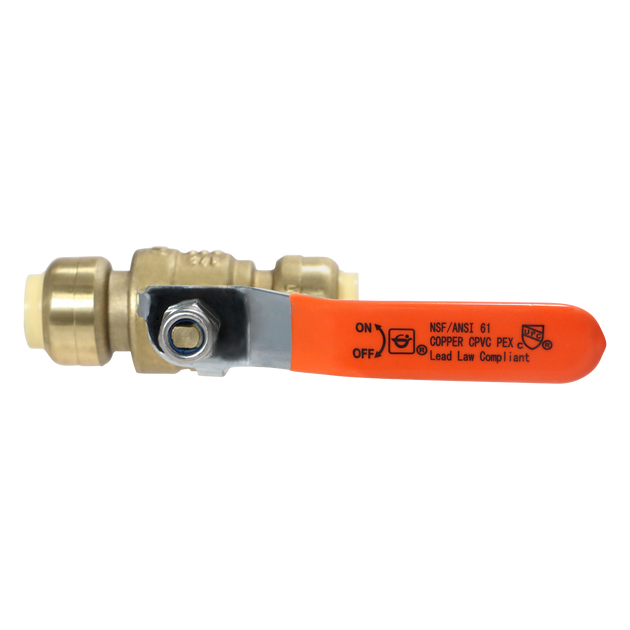 Push-to-Connect 1/2 Inch x 1/2 Inch Ball Valve