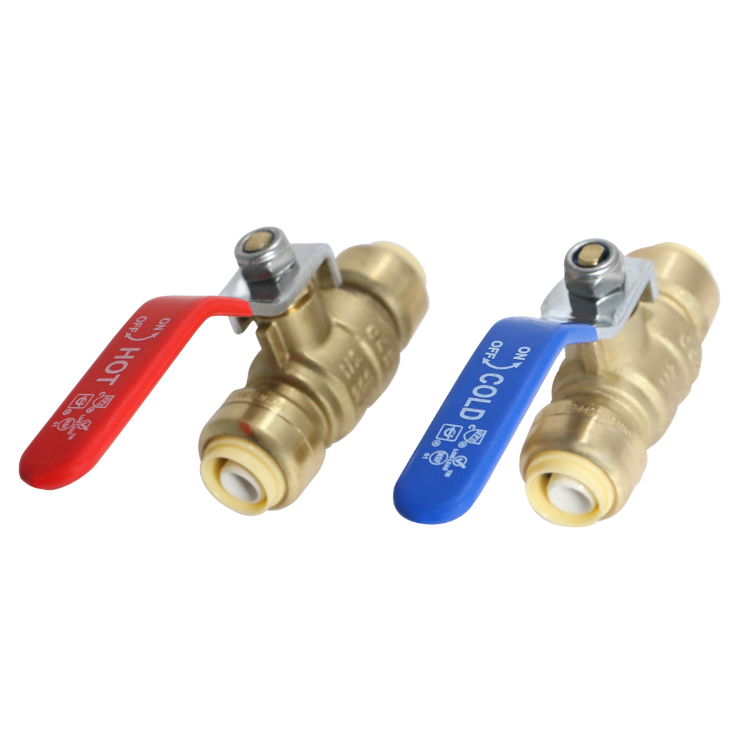 1/2 inch Push-to-Connect Ball Valve, Red & Blue (Hot & Cold)