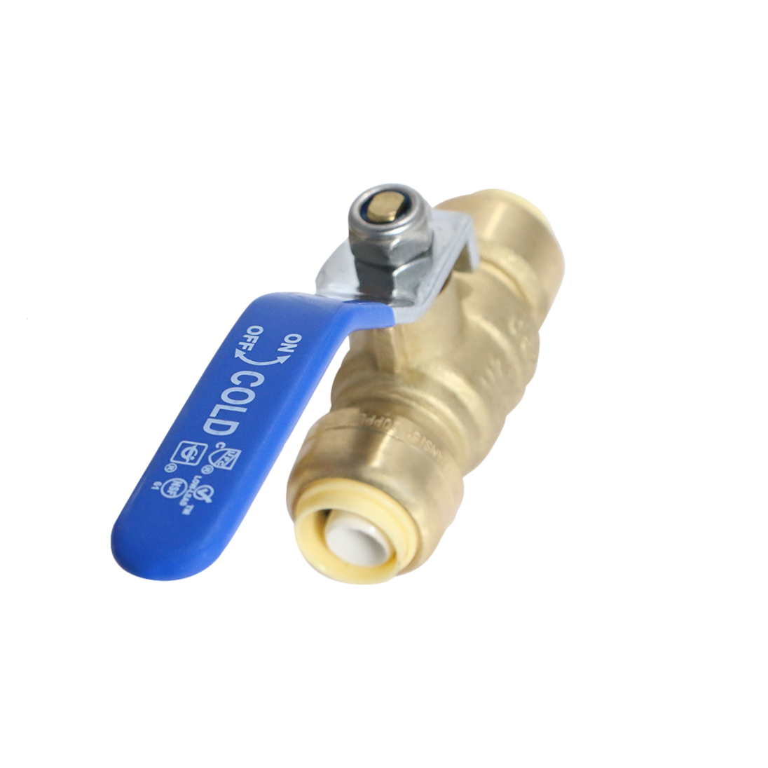1/2 inch Push-to-Connect Ball Valve, Blue (Cold)