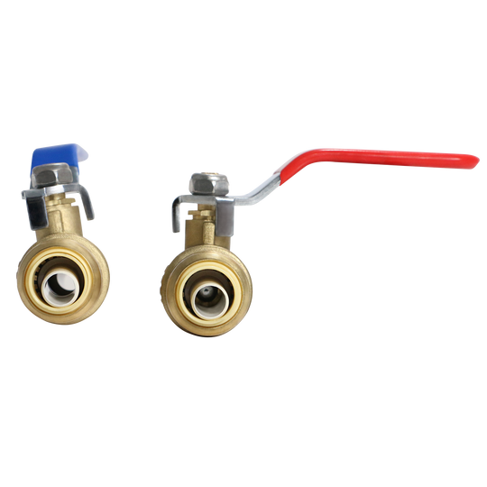1/2 inch Push-to-Connect Ball Valve, Red & Blue (Hot & Cold)