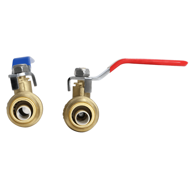 1/2 inch Push-to-Connect Ball Valve, Red & Blue (Hot & Cold)