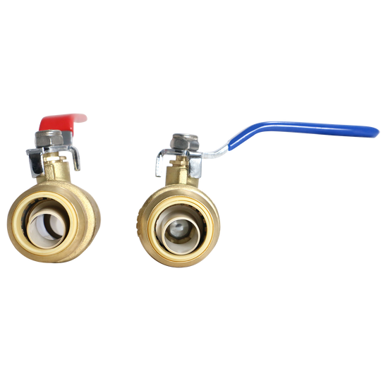 3/4 inch Push-to-Connect Ball Valve, Red & Blue (Hot & Cold)