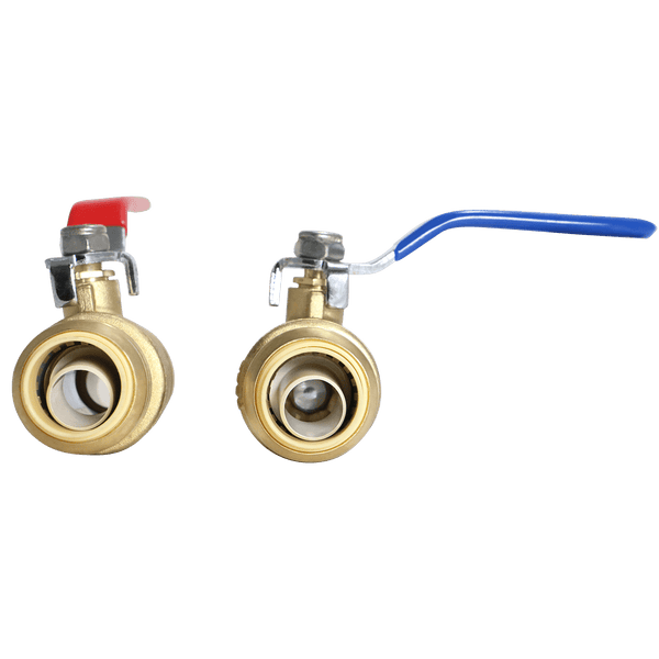 3/4 inch Push-to-Connect Ball Valve, Red & Blue (Hot & Cold)