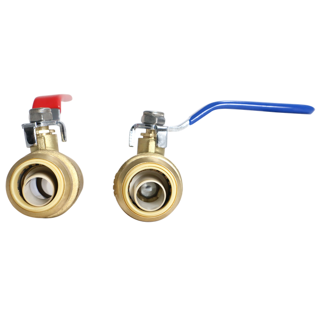 3/4 inch Push-to-Connect Ball Valve, Red & Blue (Hot & Cold)