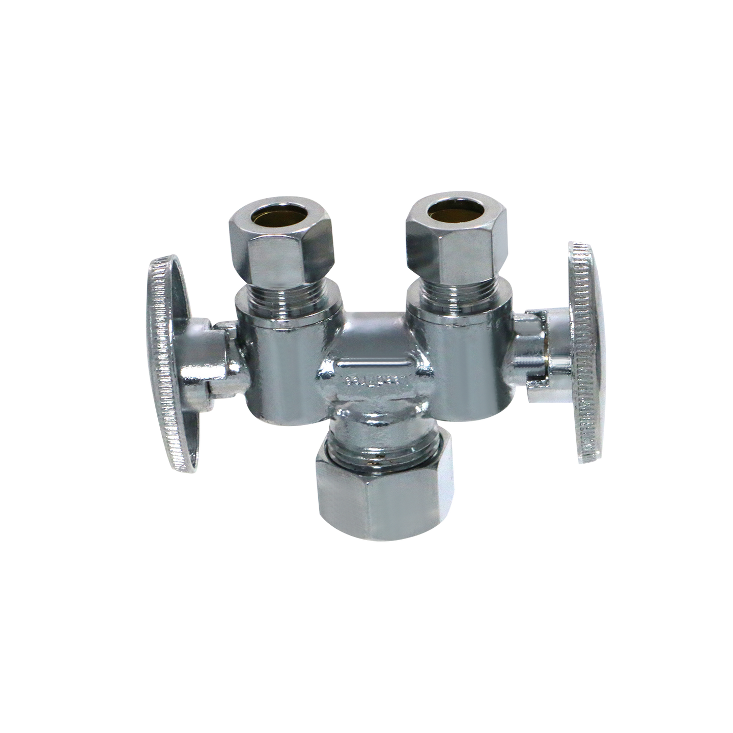 3/8 Inch OD Compression x 3/8 Inch OD Compression x 5/8 Inch OD Compression Dual Stop Valve