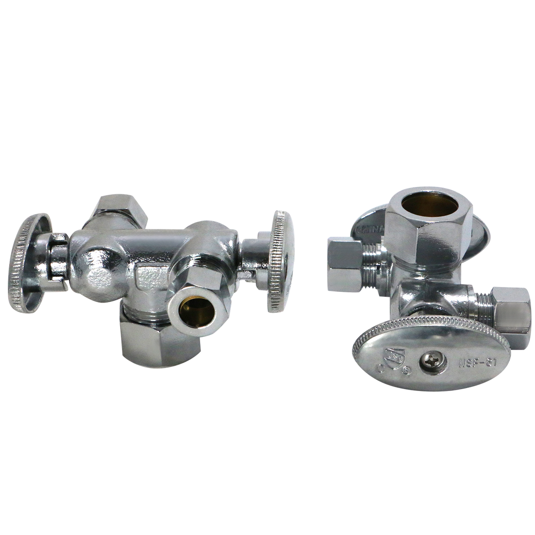 3/8 Inch OD Compression x 3/8 Inch OD Compression x 5/8 Inch OD Compression Dual Angle Valve