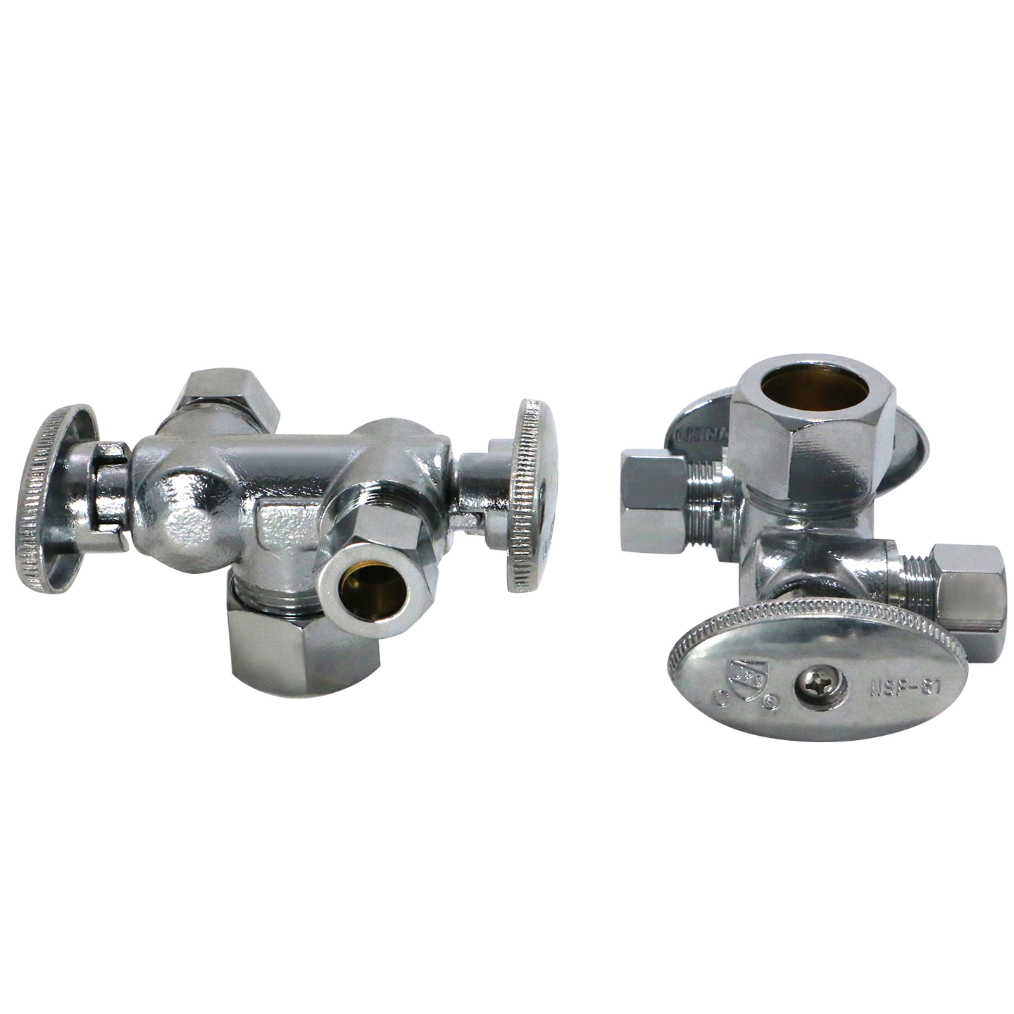 3/8 Inch OD Compression x 3/8 Inch OD Compression x 5/8 Inch OD Compression Dual Angle Valve