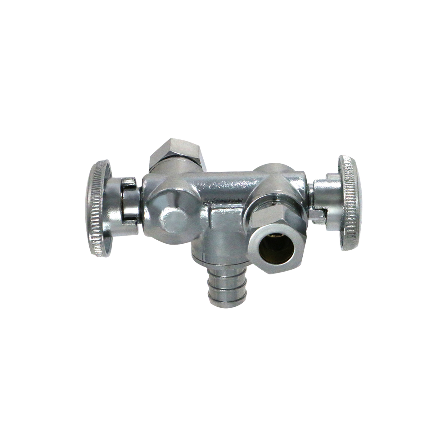 3/8 Inch OD Compression x 3/8 Inch OD Compression x 1/2 Inch Pex Dual Angle Valve