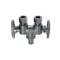 3/8 Inch OD Compression x 3/8 Inch OD Compression x 1/2 Inch  PEX-B Barb Dual Straight Valve