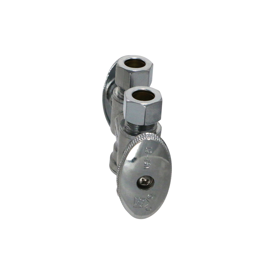 3/8 Inch OD Compression x 3/8 Inch OD Compression x 1/2 Inch  PEX-B Barb Dual Straight Valve