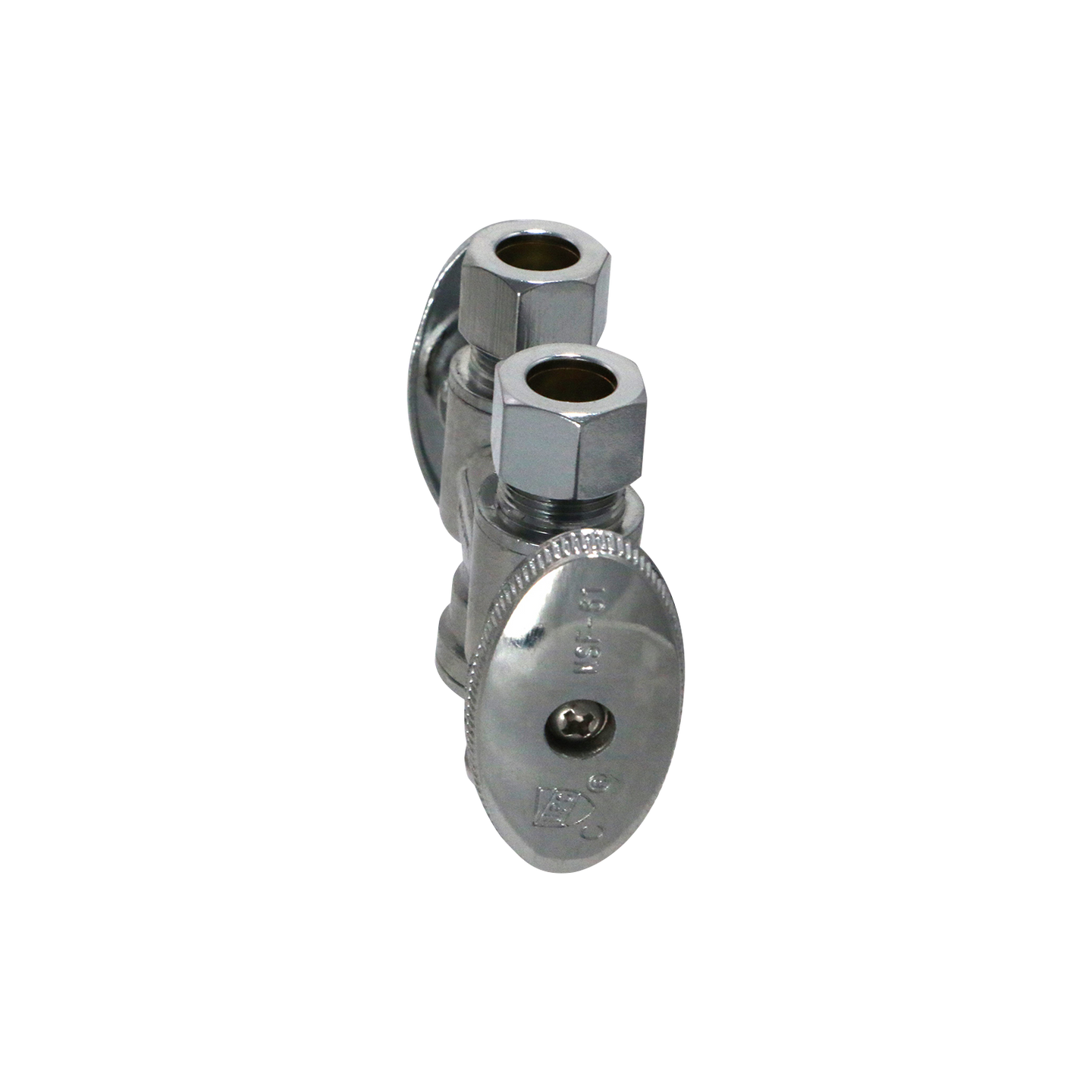 3/8 Inch OD Compression x 3/8 Inch OD Compression x 1/2 Inch  PEX-B Barb Dual Straight Valve