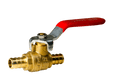1/2 Inch PEX-B Barb Crimp Ball Valve Hot (Red)