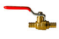 1/2 Inch PEX-B Barb Crimp Ball Valve Hot (Red)