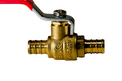 1/2 Inch PEX-B Barb Crimp Ball Valve Hot (Red)