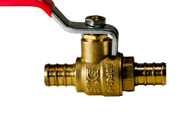 1/2 Inch PEX-B Barb Crimp Ball Valve Hot (Red)