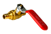 1/2 Inch PEX-B Barb Crimp Ball Valve Hot (Red)