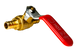 1/2 Inch PEX-B Barb Crimp Ball Valve Hot (Red)
