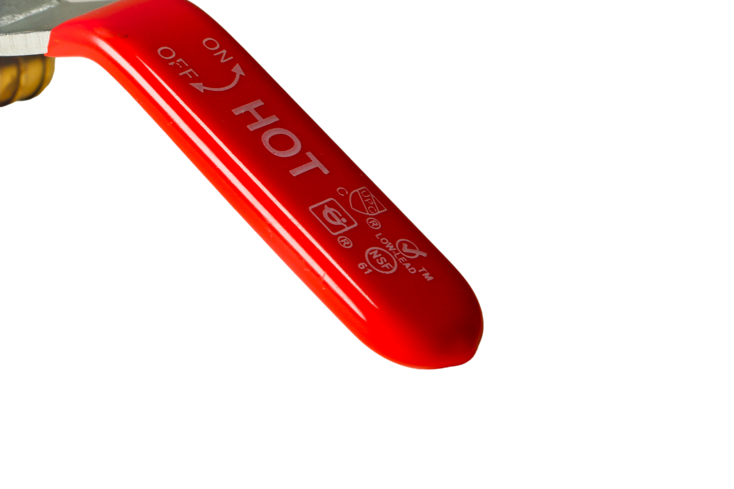 1/2 Inch PEX-B Barb Crimp Ball Valve Hot (Red)