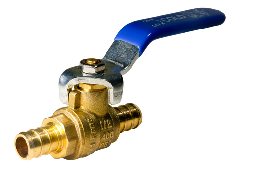 1/2 Inch PEX-B Barb Crimp Ball Valve Cold(Blue)